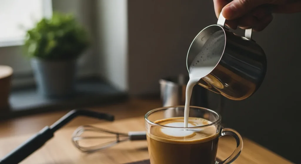 自宅でカフェラテを作る｜マシン無しでミルクフォームを作る手順